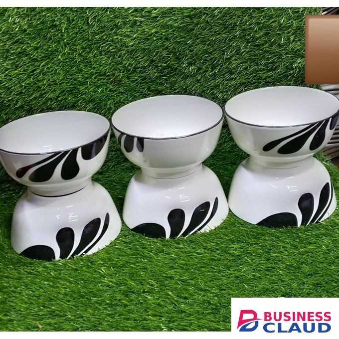 Set of 6 White Ceramic Soup Bowls 6 inches