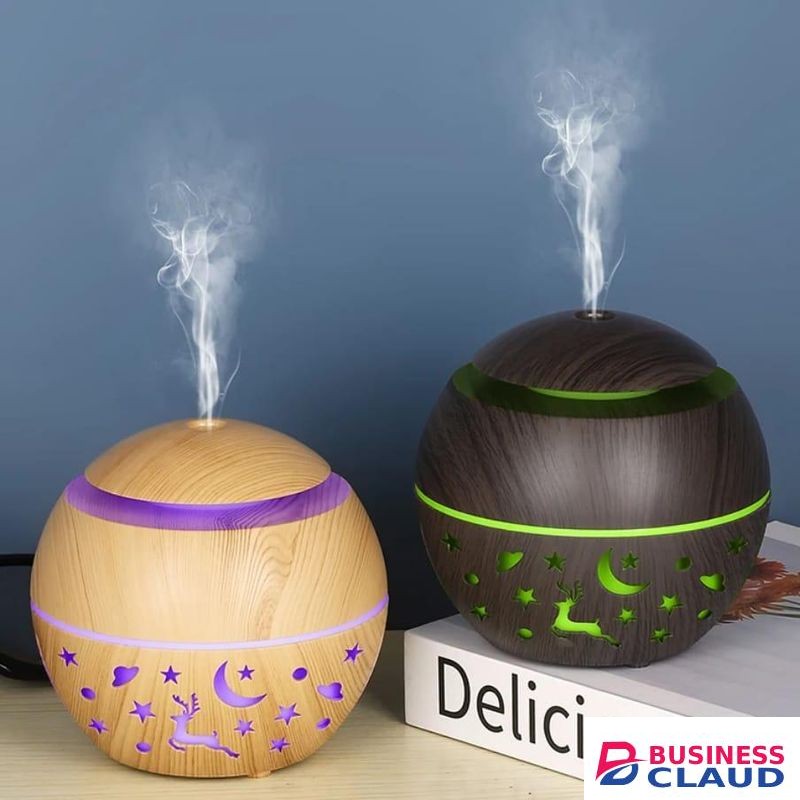 Wood Mushroom Ultrasonic Humidifier Mini Aroma Diffuser with LED Light