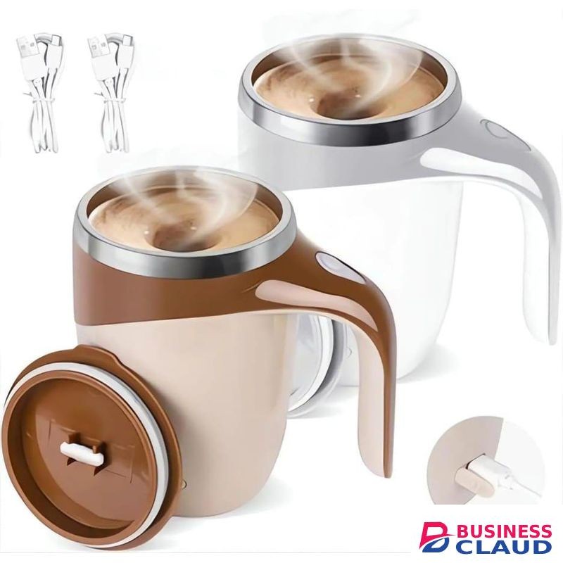 AAA Battery Powered 380ml Stainless Steel Magnetic Stirring Cup – Automatic Self-Stirring Mug for Coffee, Tea & Protein Shakes