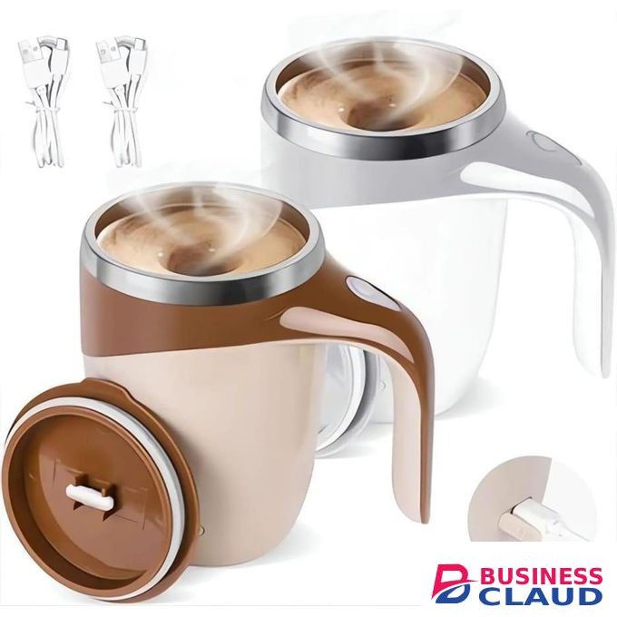 AAA Battery Powered 380ml Stainless Steel Magnetic Stirring Cup – Automatic Self-Stirring Mug for Coffee, Tea & Protein Shakes