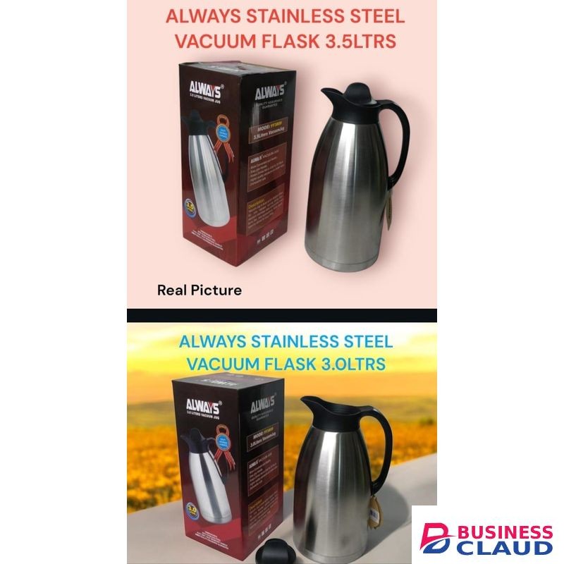 Always Unbreakable Vacuum Thermos Flask - Stainless Steel 3.5l