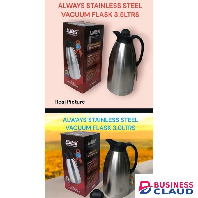 Always Unbreakable Vacuum Thermos Flask - Stainless Steel 3.5l