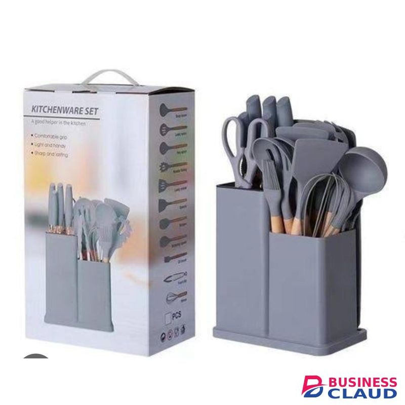 19pcs Silicone Cooking Utensil Set – Non-Stick Heat-Resistant Kitchen Tools