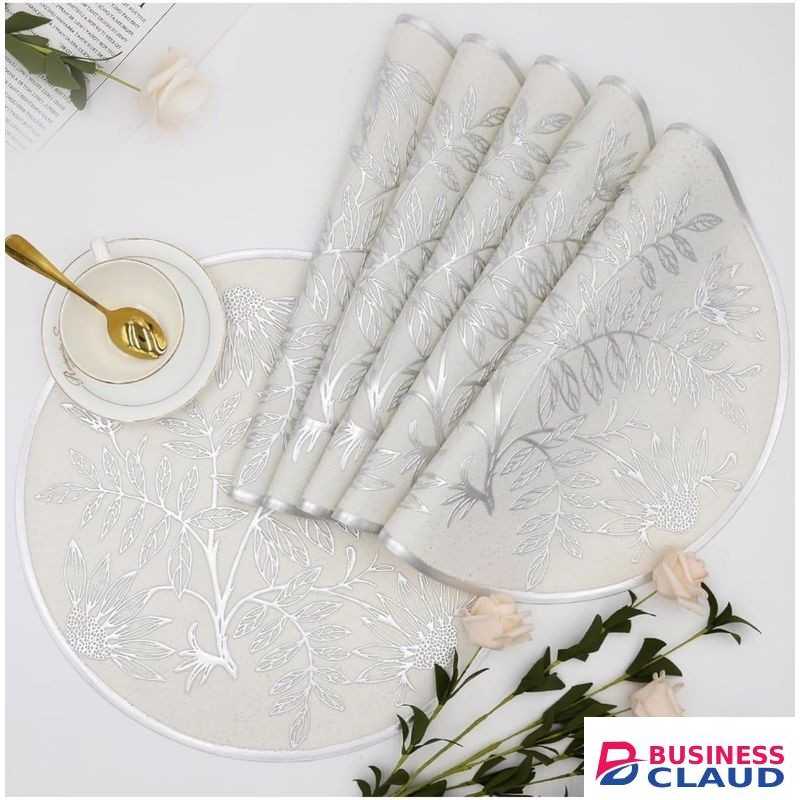 Set of 6 Non-Woven Table Mats – Heat Resistant, Spill-Proof, Decorative Dining Placemats