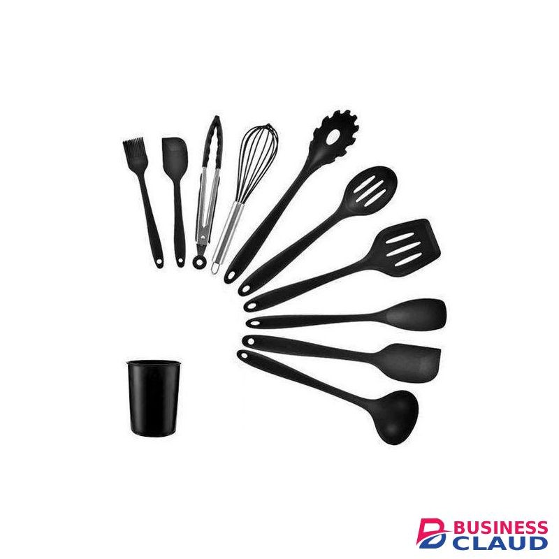 12pcs Silicone Cooking Set with Storage Bucket