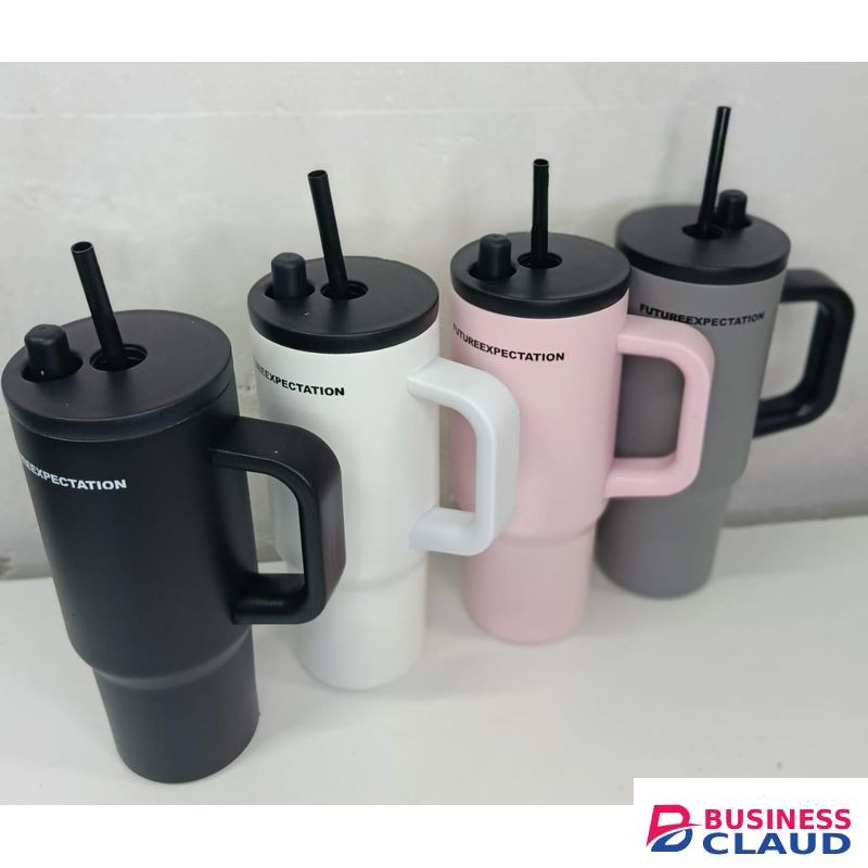 710ml Stainless Steel Vacuum Insulated Tumbler – Leak-Proof Travel Mug with Straw