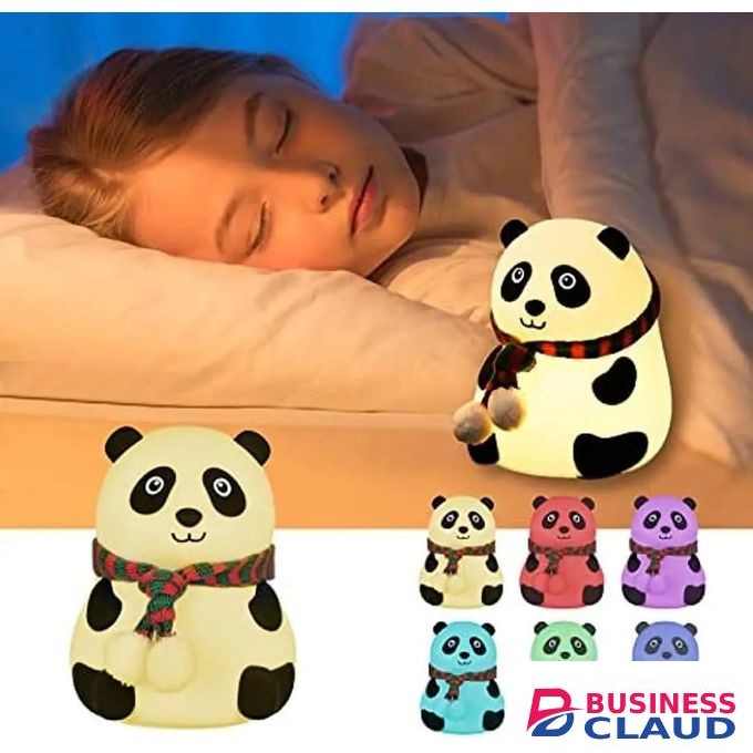 Panda Kids Silicone LED Night Lamp – Tap Control 7-Color Changing Rechargeable Bedside Night Light