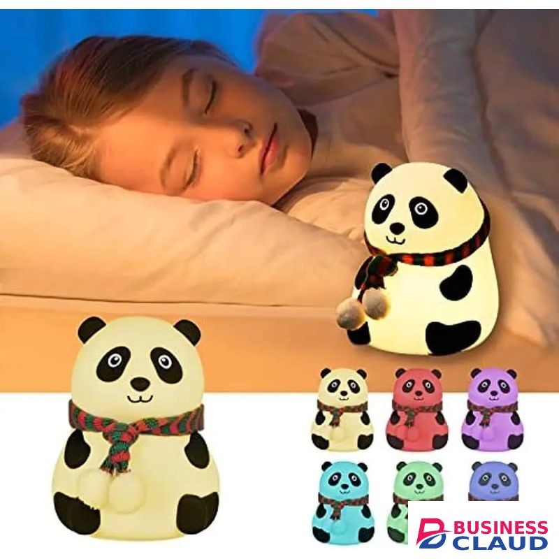 Panda Kids Silicone LED Night Lamp – Tap Control 7-Color Changing Rechargeable Bedside Night Light