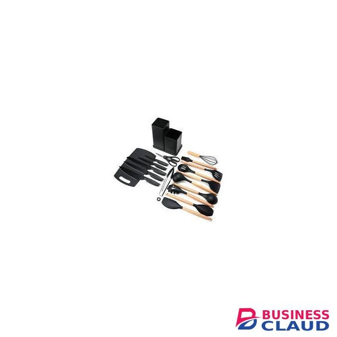 19-Piece Executive Silicone Utensil & Knife Set