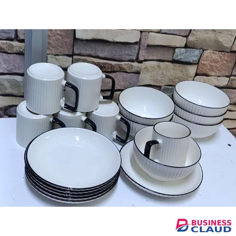 18PC JAPANESE dinner set 6 bowls+6 cups+ 6 plates