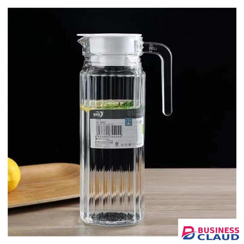 1.1L Glass Juice & Water Jug – Transparent Drinkware Pitcher