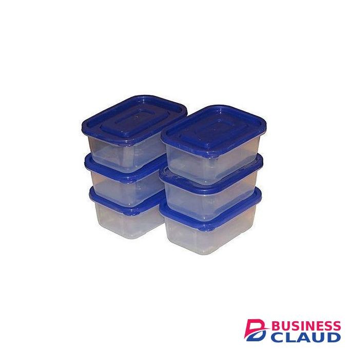 Set Of 6 Clear Food Storage Containers 800 Ml