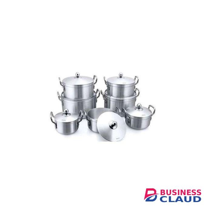 14Pcs Heavy Stainles Aluminium Cooking Pot Sufuria +6 Spoons