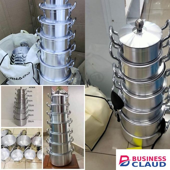 14Pcs Heavy Stainles Aluminium Cooking Pot Sufuria