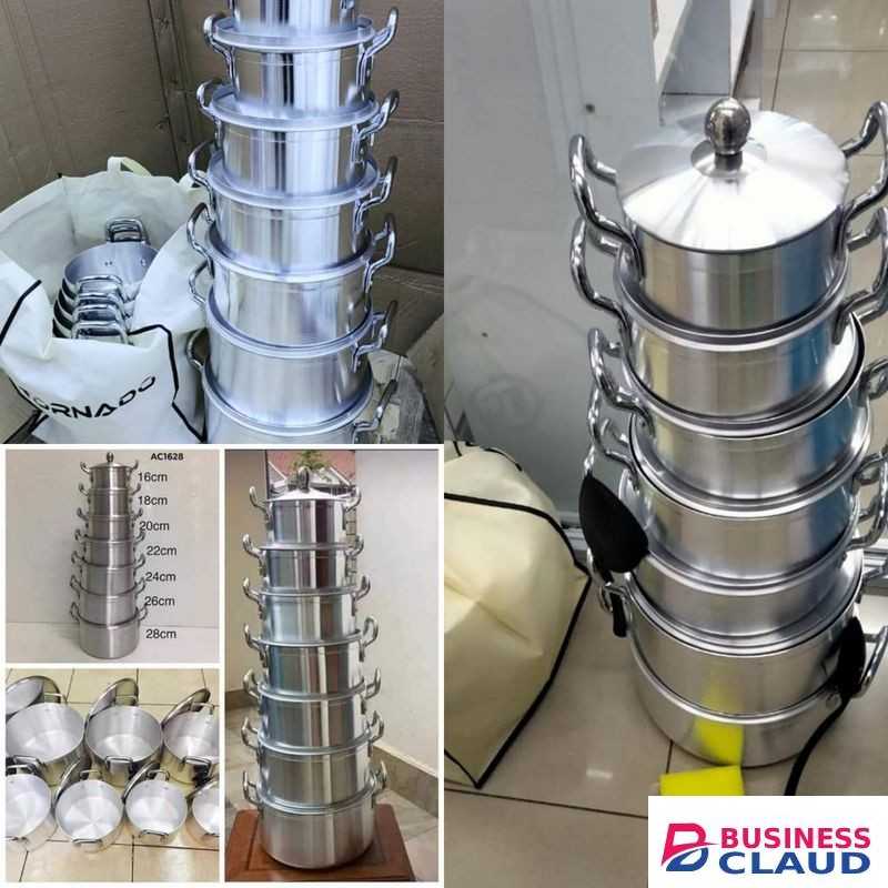 14Pcs Heavy Stainles Aluminium Cooking Pot Sufuria