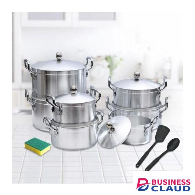 14-Pcs Stainless Steel Cooking Pot Set