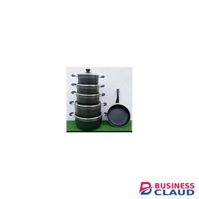 14-Piece Non-Stick Household Cookware Set With Glass Lids & Frying Pan