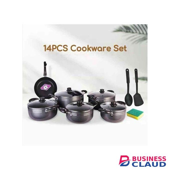 14Pcs Heavy Non-Stick Cooking Pot Sufuria Set