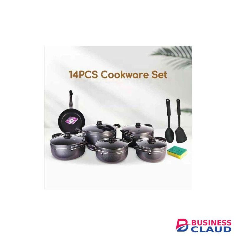 14Pcs Heavy Non-Stick Cooking Pot Sufuria Set
