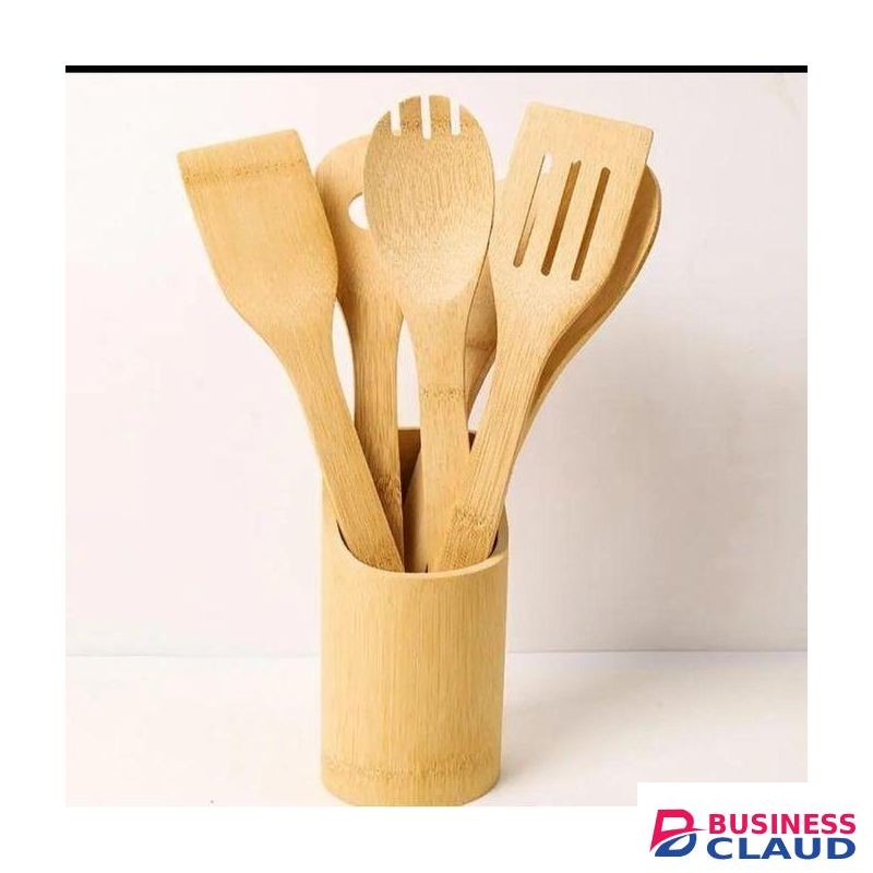 Share this product 6Pcs Bamboo Wooden Cooking Spoons Spatula Stick/Mwiko Set