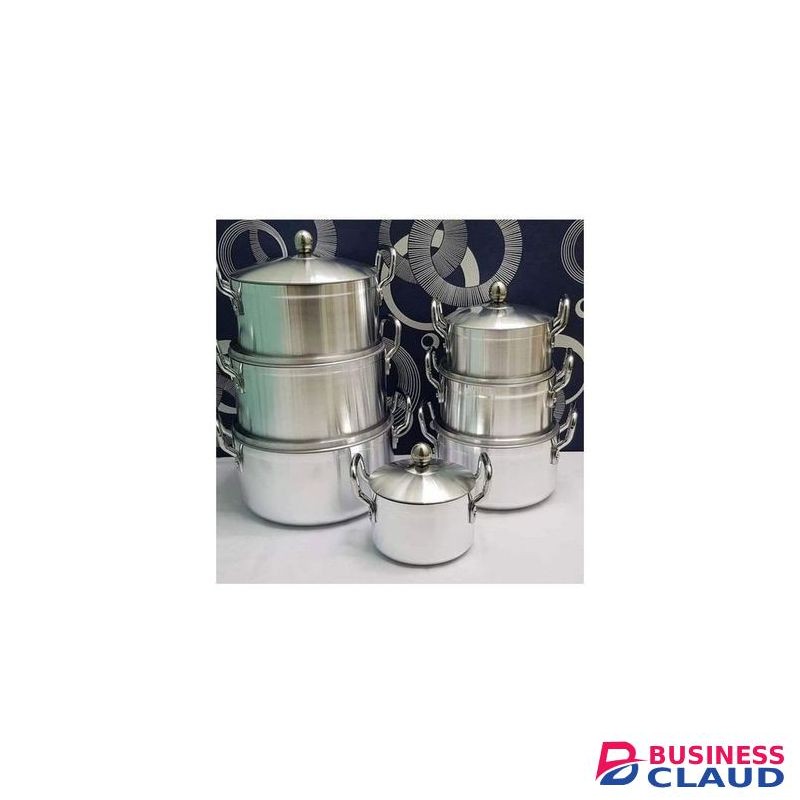 14 Pieces Stainless Aluminum Cookware Pot Sufuria Set With Lids