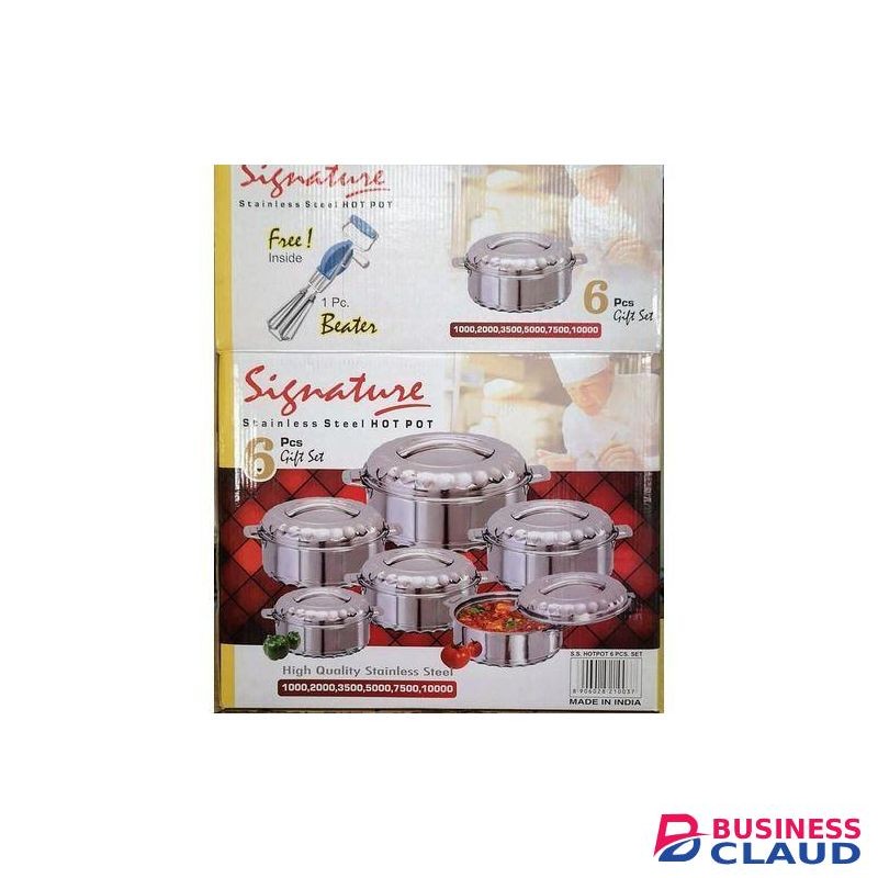 Signature 6Pcs Hot Pots Set Serving Dishes Insulated Stainless Steel
