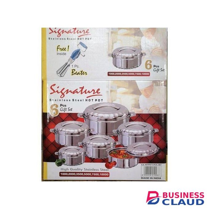 Signature 6Pcs Hot Pots Set Serving Dishes Insulated Stainless Steel