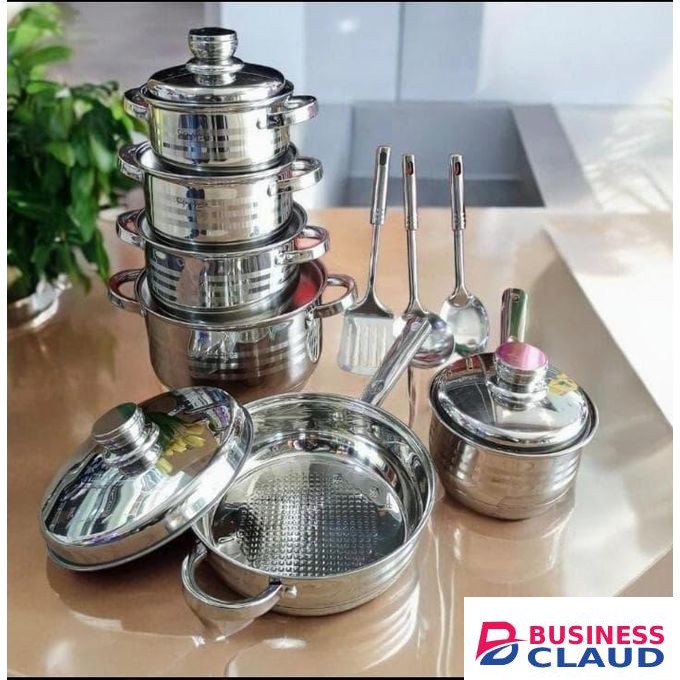 15Pcs Non Stick Stainless Steel Cookware Set
