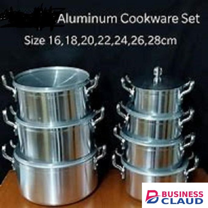 14 Pieces(7 pot+7 lid) Heavy Stainless Alluminium Cooking Pot Sufuria Set