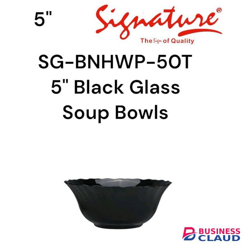Signature 6pcs Black Soup Bowls- 5 Inches