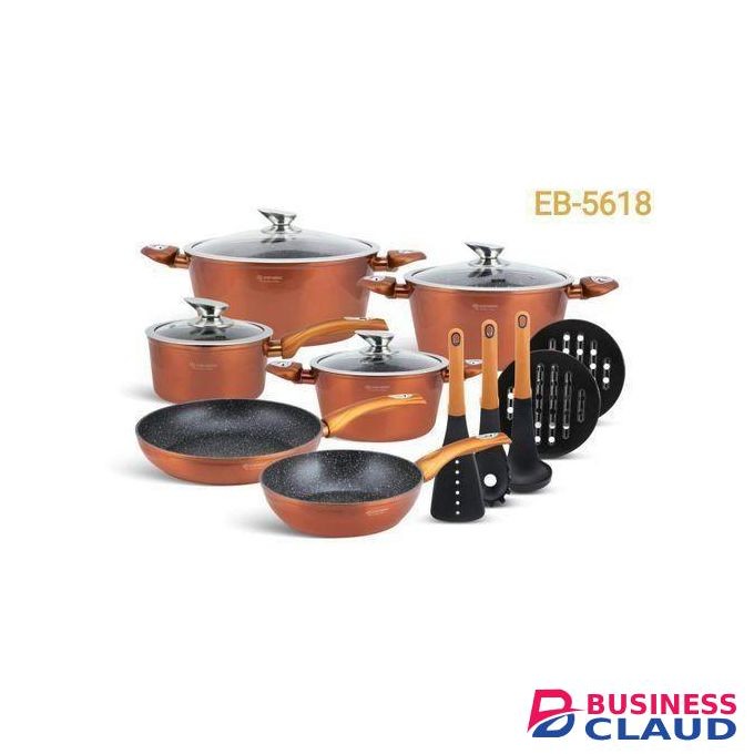 EDENBERG 15pc Cookware(Burnt Orange)