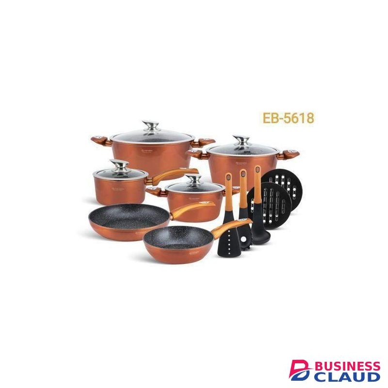 EDENBERG 15pc Cookware(Burnt Orange)