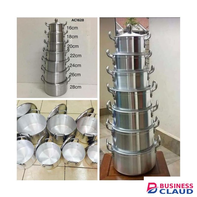 14Pcs Stainles Aluminium Cooking Sufuria +6 Spoons