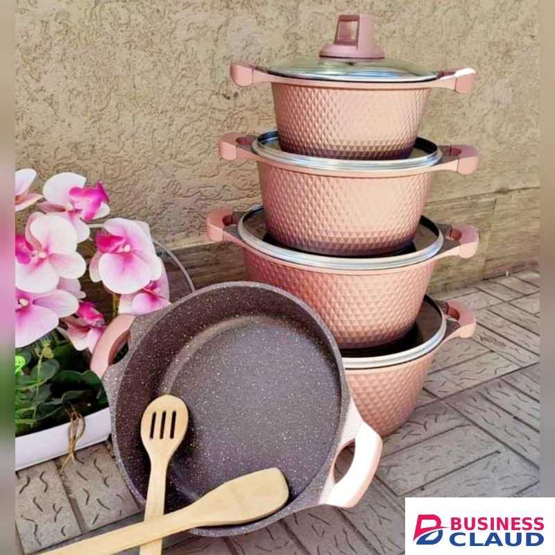 12 pc unique cook ware set Rose gold