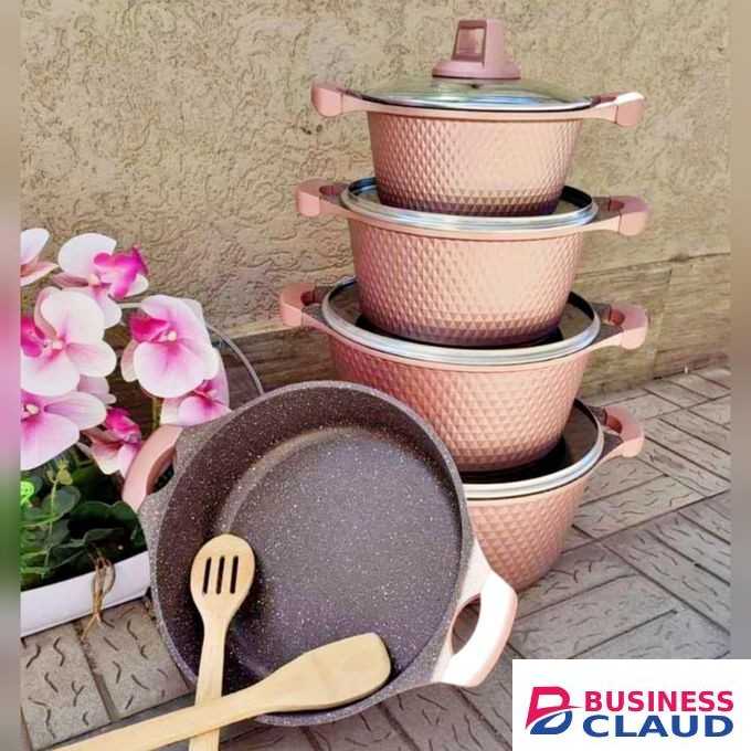 12 pc unique cook ware set Rose gold