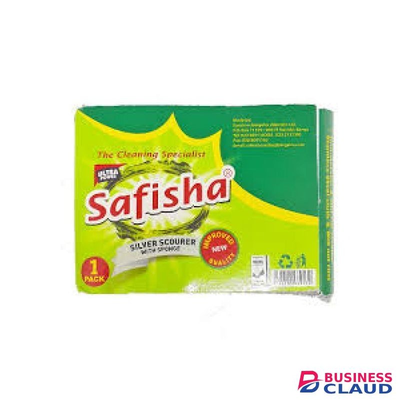 Safisha Silver Scourer Sponge 1'S x 72 – Wholesale Carton of Kitchen Scouring Sponges for Pots & Pans