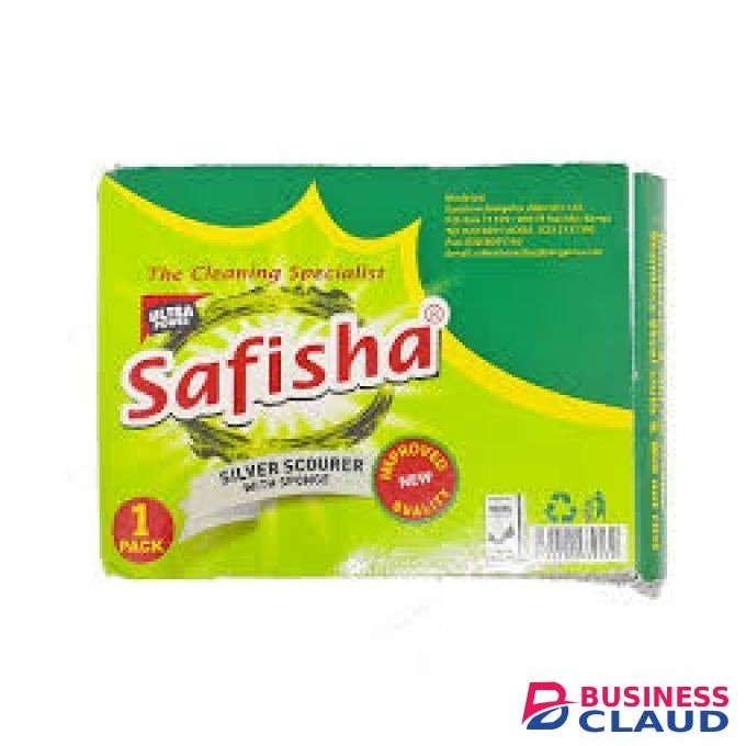 Safisha Silver Scourer Sponge 1'S x 72 – Wholesale Carton of Kitchen Scouring Sponges for Pots & Pans