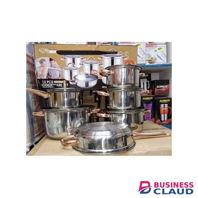 Yimeitai 12pcs Stainless Steel Heavy Nonstick Cookware Set