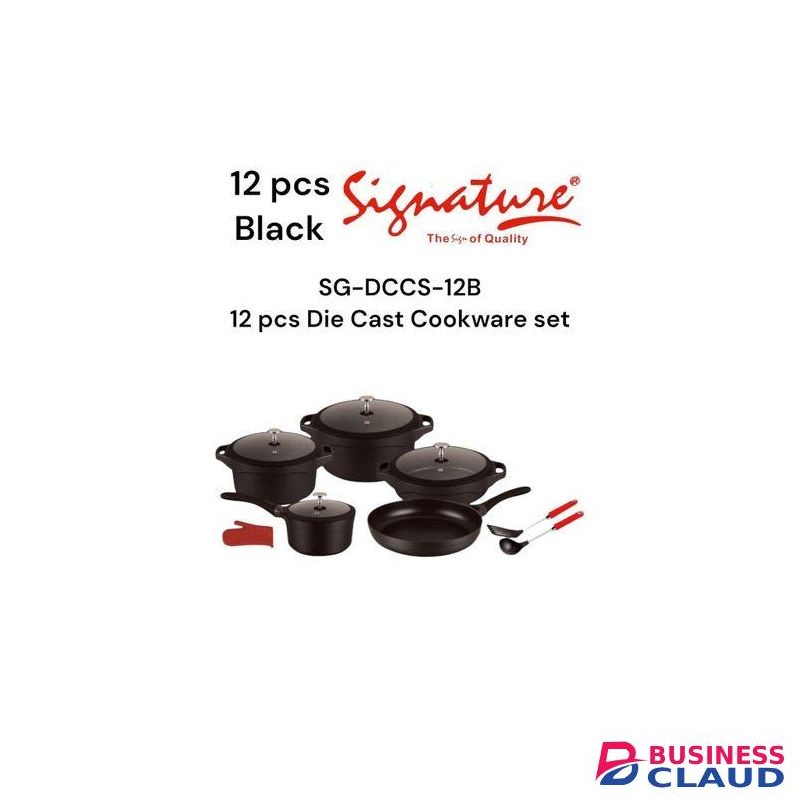 Signature Cooking Pots 12 PCs Heavy Die CAST Non Stick Cookware Set Sufurias