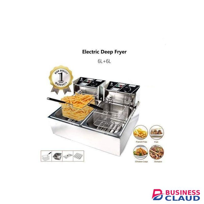 WNGREAT Professional Double 6L+ 6L Stainless Steel Deep Fryer
