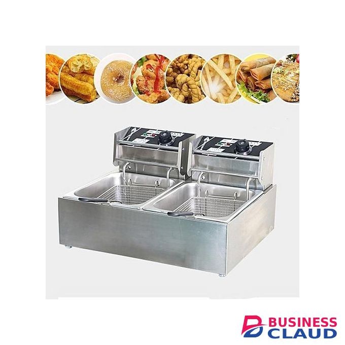 WNGREAT Commercial Double Stainless Steel Deep Fryer 12LITRES
