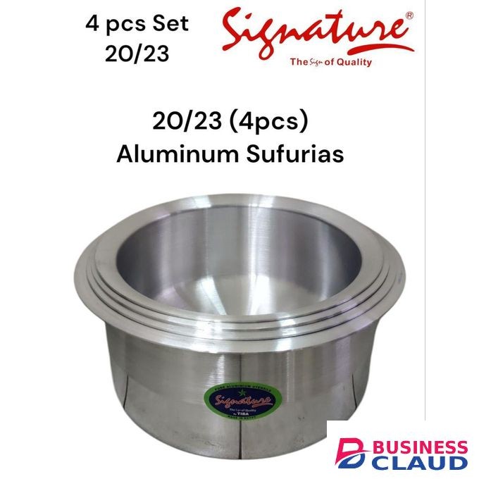 Signature 4pcs From Size 20 To 23 Premier Range Of Aluminium Cooking Pots Set Bigger Sizes Stainless Steel Sufurias 4pcs From Size 20 To 23 Premier Range Of Aluminium Cooking Pots Set Bigger Sizes Stainless Steel Sufurias