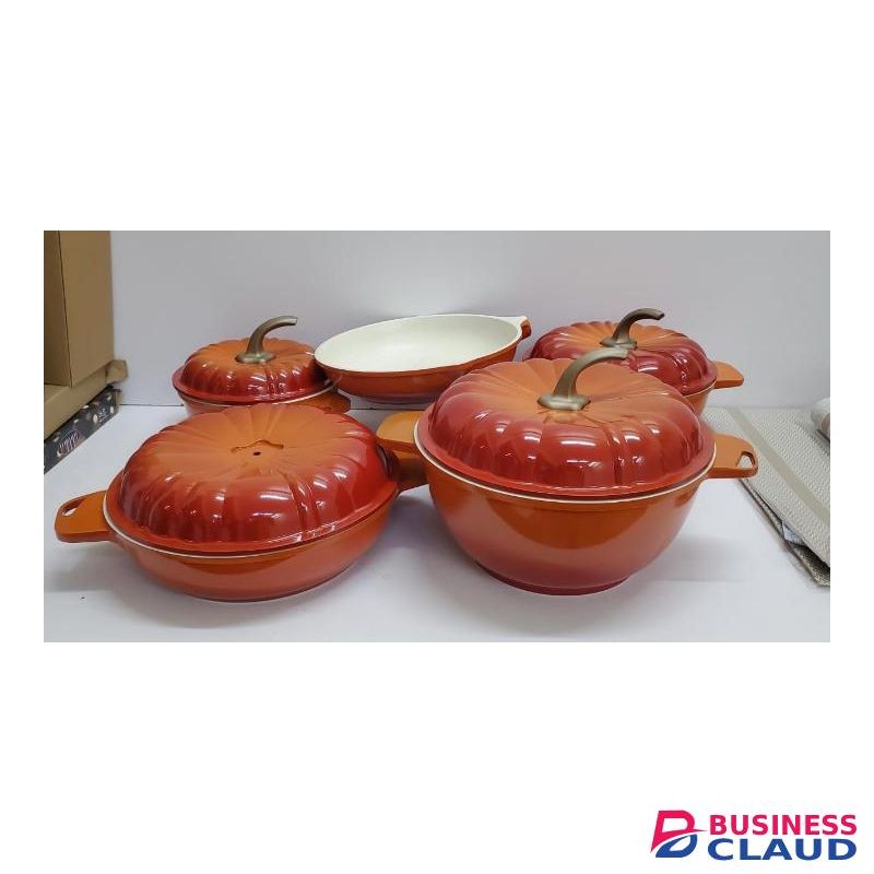 USFE “Royal Pumpkin” 9-Piece Granite Cookware Collection – Sunset Orange Luxe Edition