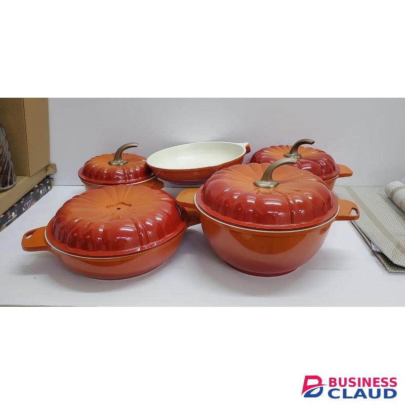 9PCS USFE PUMPKIN Granite Cookware Set- ORANGE
