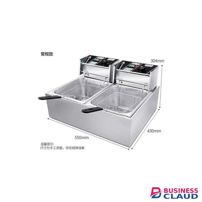 WNGREAT Commercial Double Stainless Steel Deep Fryer