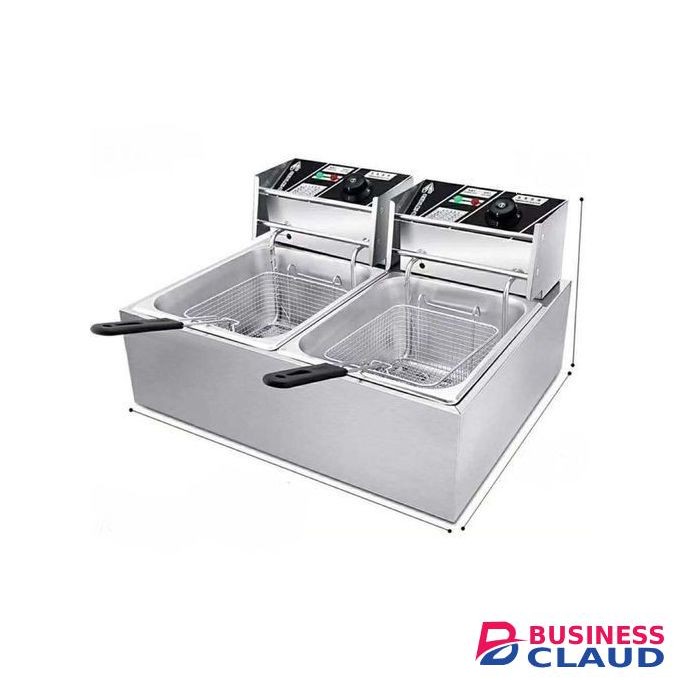 WNGREAT HEAVY COMMERCIAL Deep Fryer 6LTR+6LTR + FREE POTATO CHIPPER