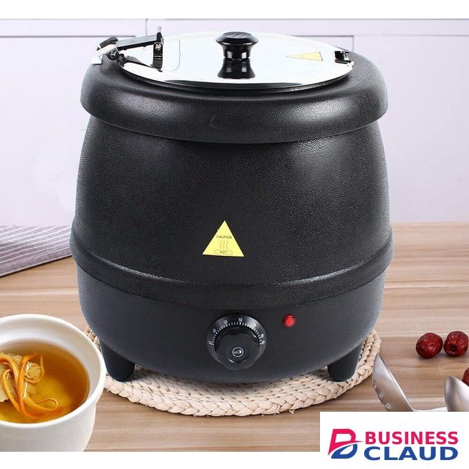 Signature Commercial Soup Warmer-Soup Kettle with Hinged Lid and Detachable Stainless Steel Insert Pot, Suitable for Family Gatherings,Parties,Restaurants and Buffets,Black