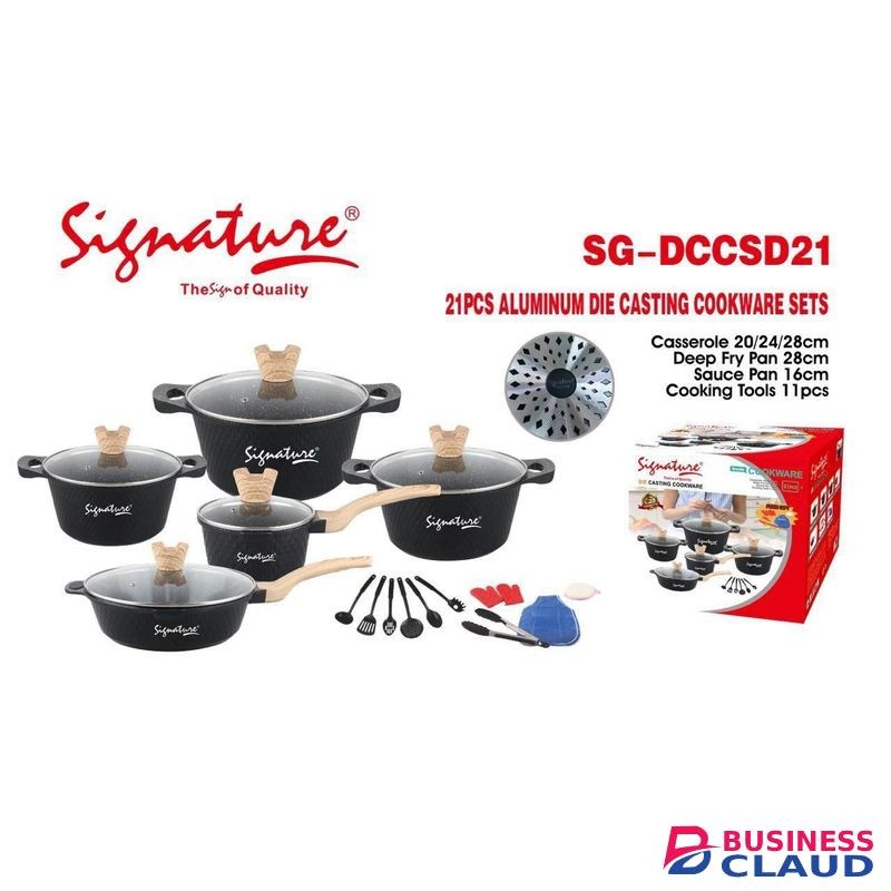 Signature 21 PCS quality Heavy Die cast Cooking Pot Sufuria & Cookware Set/cooking tools