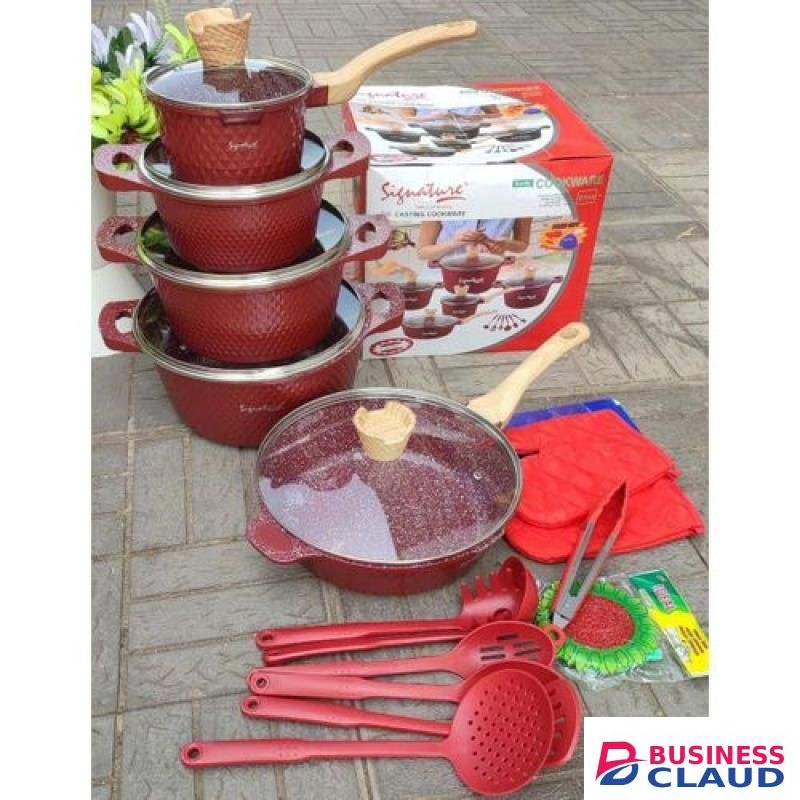 Signature 21PCS Pots and Pans Set Non Stick Cookware Set Nonstick with Cooking Set (Die-Cast Aluminium Cookware Set)