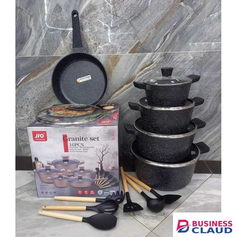 16pcs granite cookware